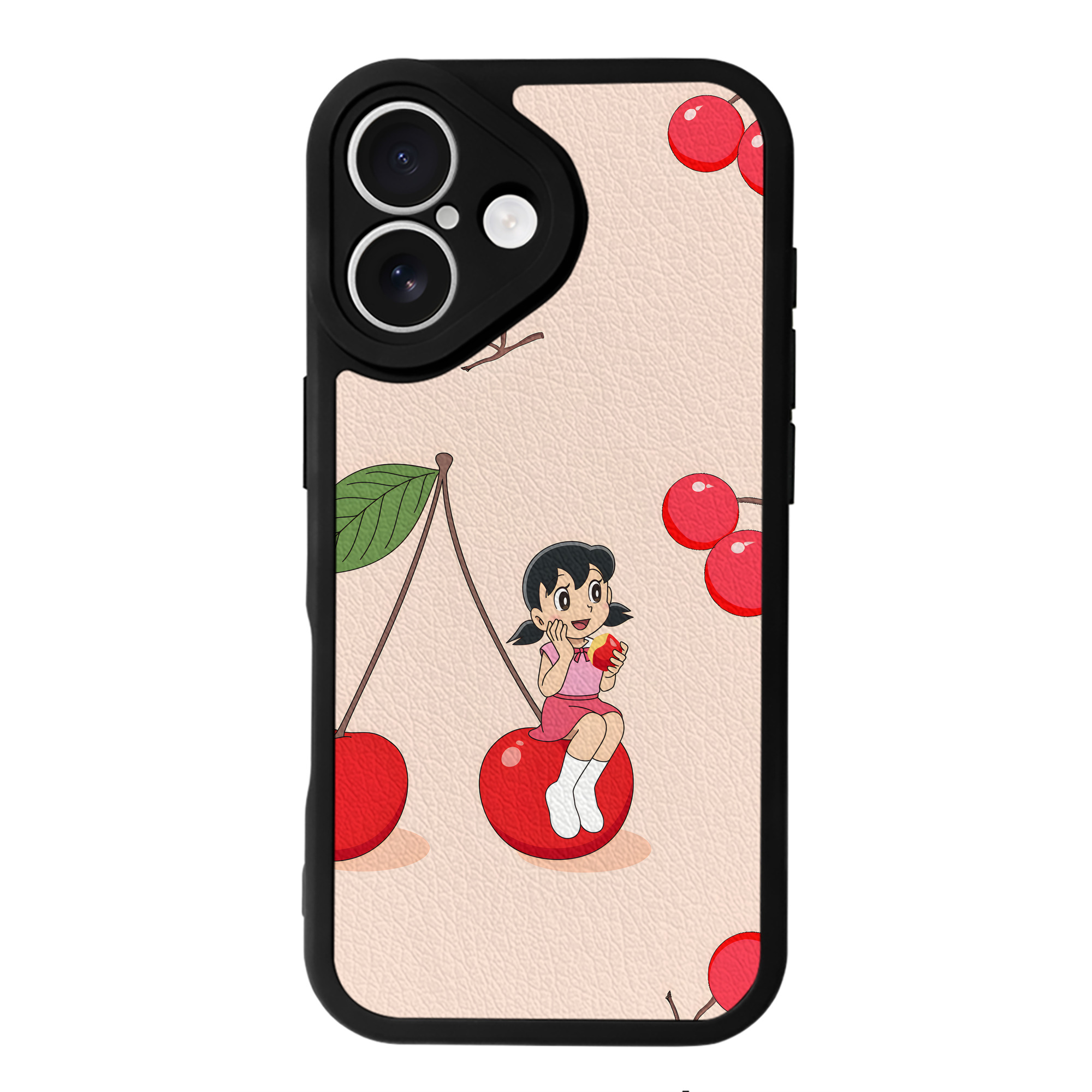 （画像用） ドラえもん Doraemon 【iPhone 16シリーズ対応】シリコンスマホケース（レザー調） 材質：シリコン